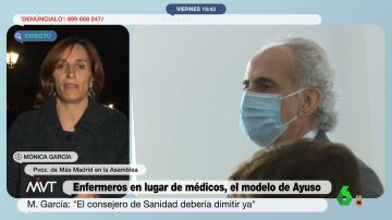 Mónica García acusa a Ayuso de "escudarse" en las potenciar la enfermería para "cargarse la Atención Primaria"