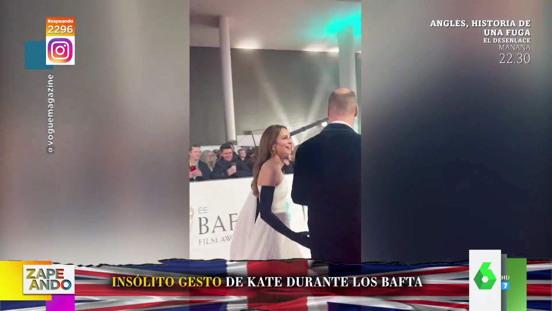 El cachete en el culo viral de Kate Middleton a Guillermo de Inglaterra durante los BAFTA 
