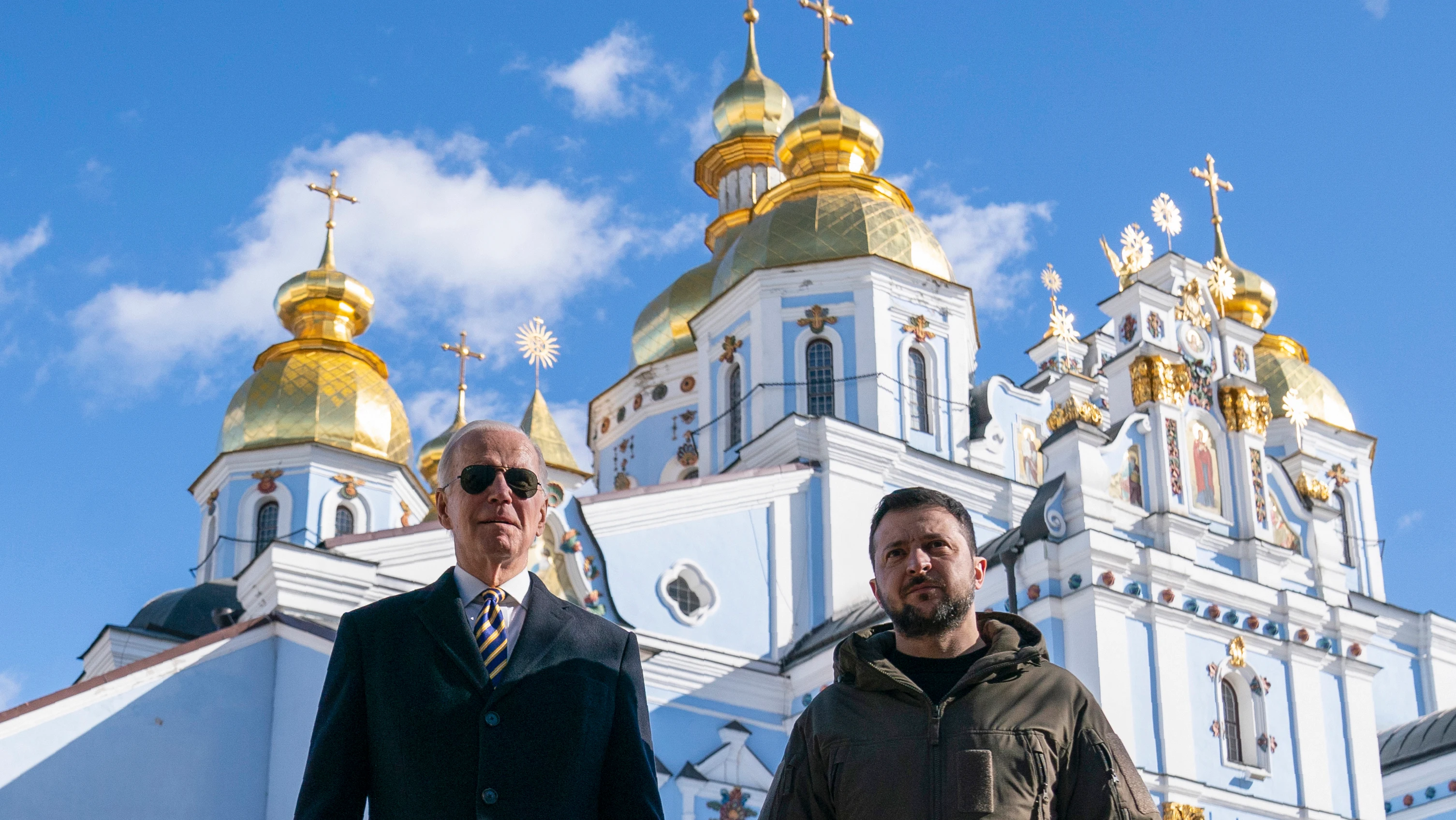 Joe Biden y Volodímir Zelensky, en el palacio Mariyinski de Kyiv