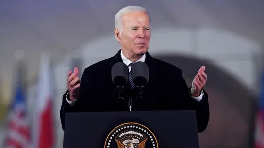 Joe Biden, en su discurso en Polonia. Joe Biden, en su discurso en Polonia.