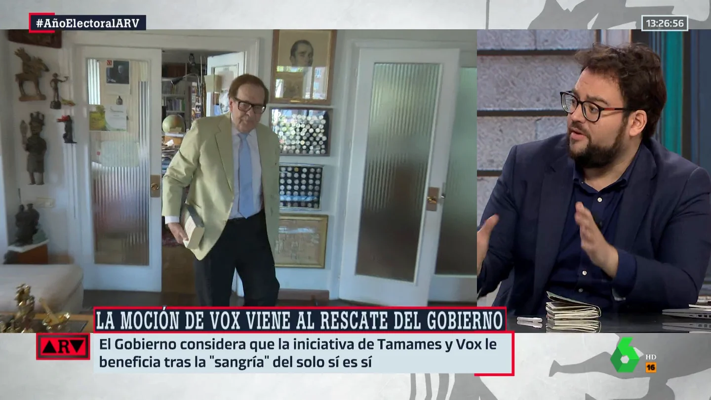 Monrosi revela qué piensan en Moncloa de la moción de Vox: "Están entusiasmados con el tema de Tamames" Monrosi revela qué piensan en Moncloa de la moción de Vox: "Están entusiasmados con el tema de Tamames"