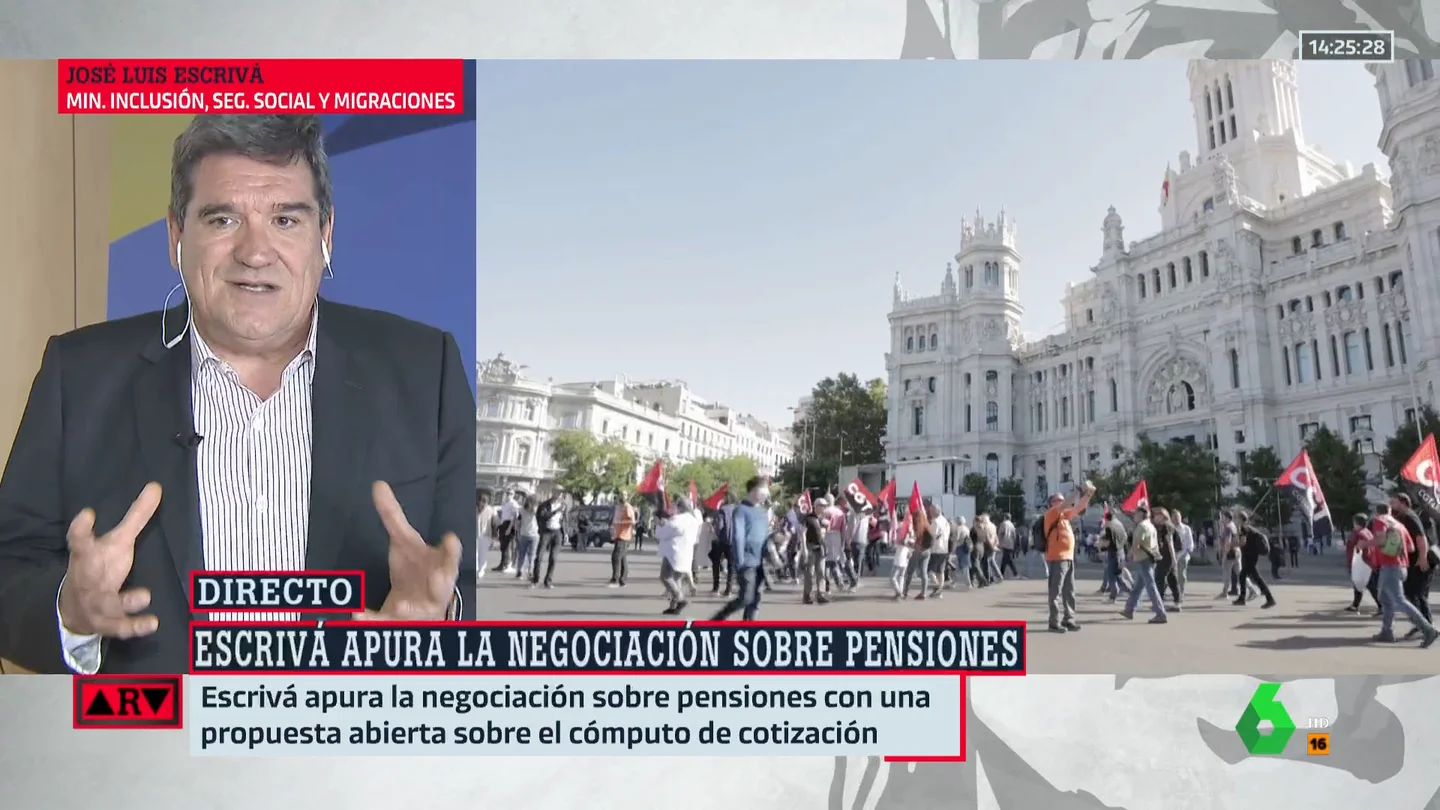 Escrivá no descarta ampliar el periodo de cómputo para las pensiones: "Habrá un elemento de esas características" Escrivá no descarta ampliar el periodo de cómputo para las pensiones: "Habrá un elemento de esas características"