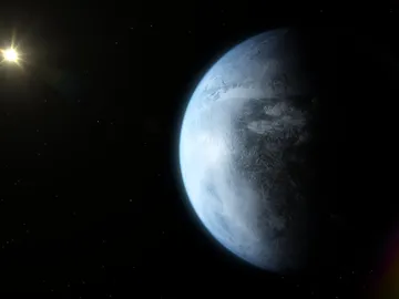 Recreación de un planeta de tamaño similar a la Tierra en la zona habitable de una enana roja cercana Recreación de un planeta de tamaño similar a la Tierra en la zona habitable de una enana roja cercana