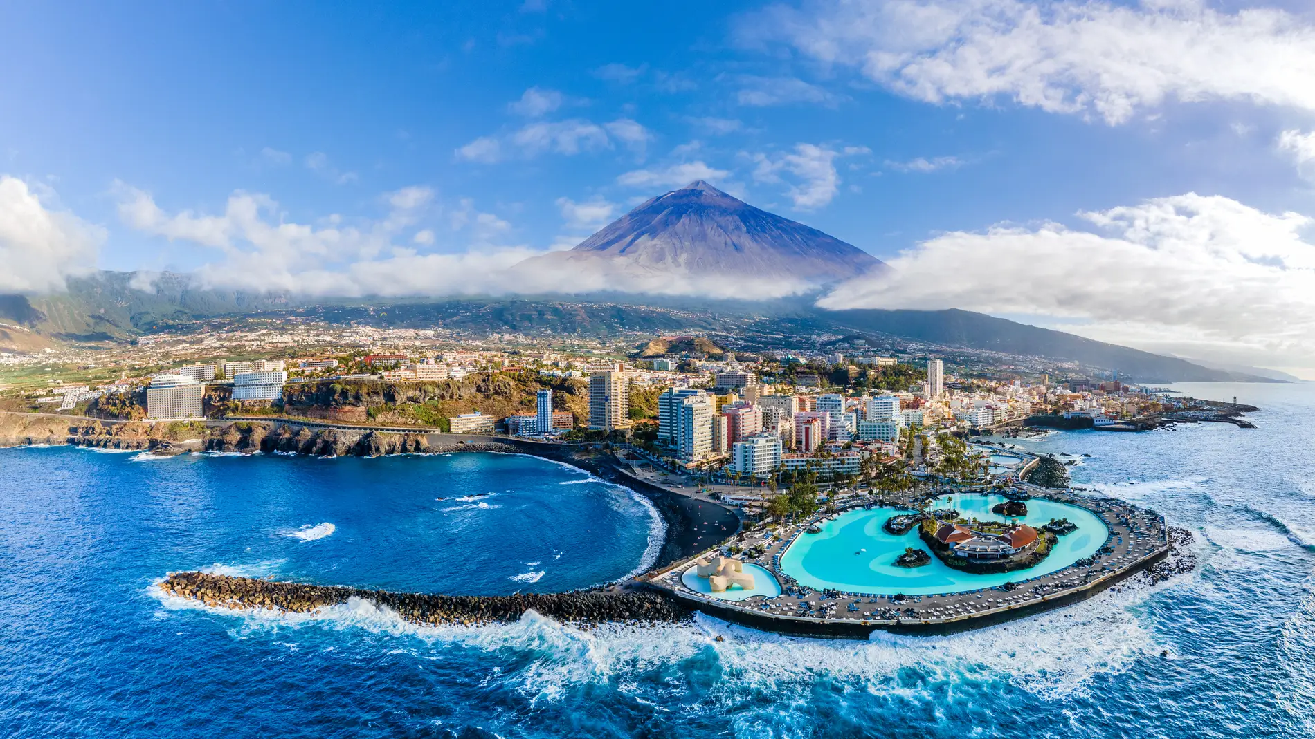 Vista aérea de Santa Cruz de Tenerife, en las Islas Canarias