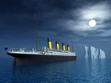 Recreación de El Titanic y el iceberg Recreación de El Titanic y el iceberg