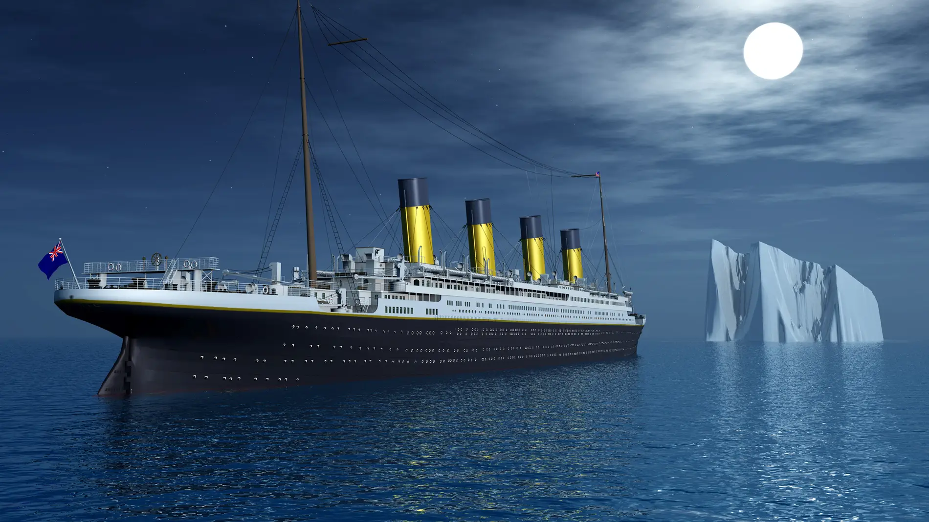 Recreación de El Titanic y el iceberg