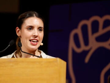 La ministra de Igualdad, Irene Montero, durante la inauguración del Encuentro internacional feminista.