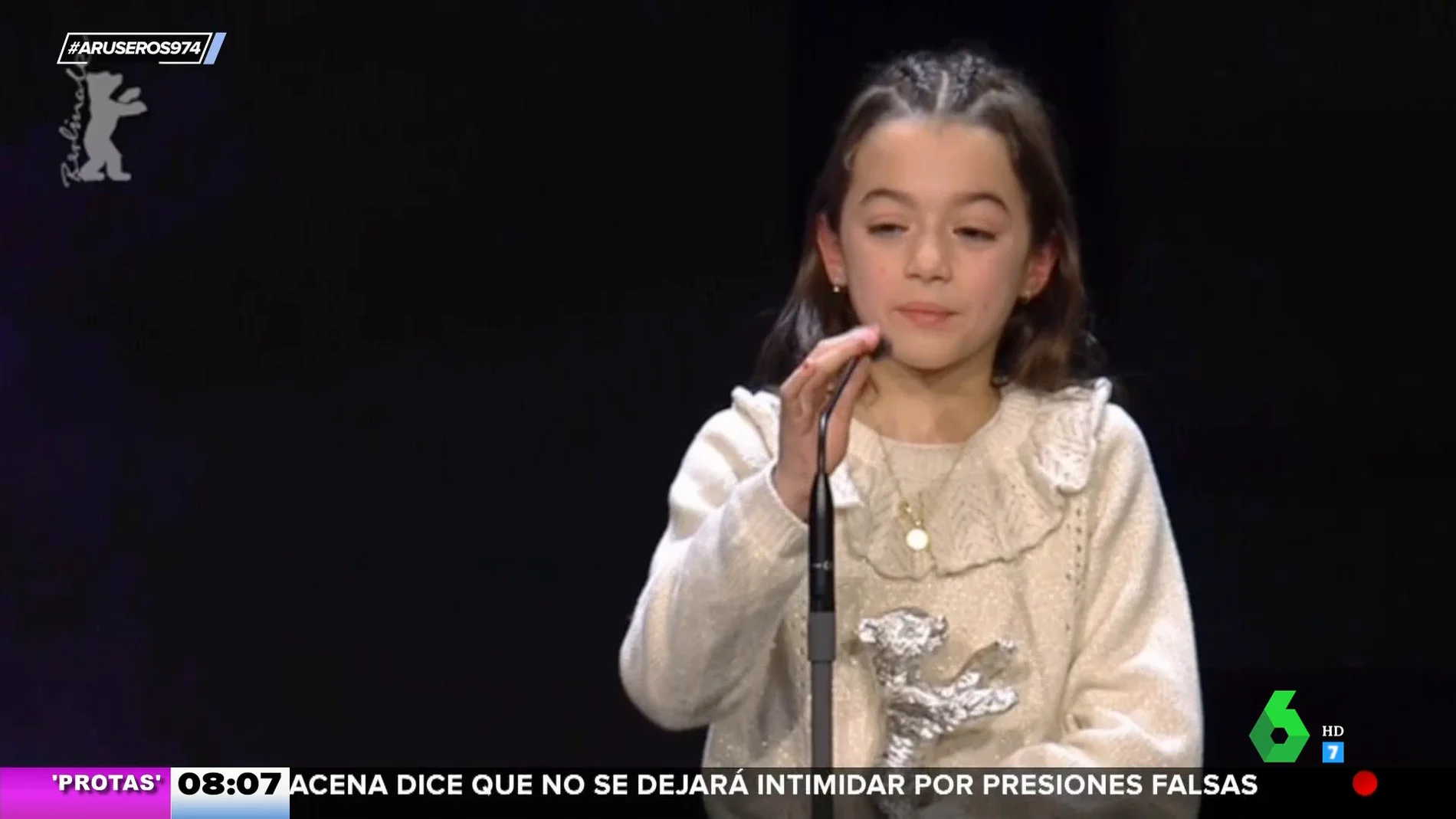 El emotivo discurso de Sofía Otero, de 8 años, al recibir el Oso de Plata en la Berlinale