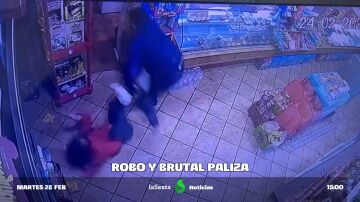 robo y brutal paliza