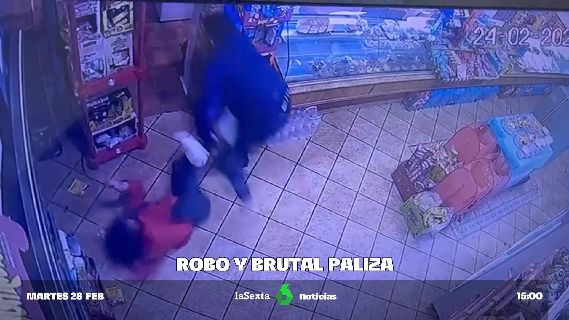 robo y brutal paliza