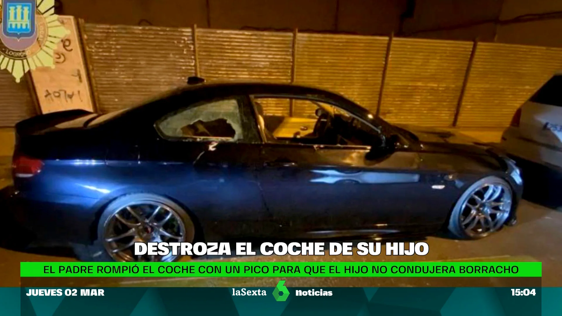 destroza coche hijo