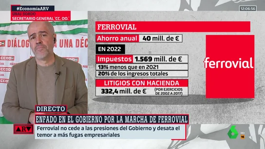 Unai Sordo apunta a "intereses sospechosos" detrás de la marcha de España de Ferrovial: "Está lanzando un mensaje político" Unai Sordo apunta a "intereses sospechosos" detrás de la marcha de España de Ferrovial: "Está lanzando un mensaje político"