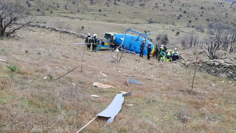 Siniestro de un helicóptero de la DGT en Madrid