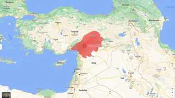 Zona afectada por el terremoto en Turquía y Siria