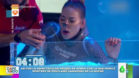 La angustiosa apnea de Mariló Montero en El Desafío: la sacan del agua ante su insistencia en seguir La angustiosa apnea de Mariló Montero en El Desafío: la sacan del agua ante su insistencia en seguir