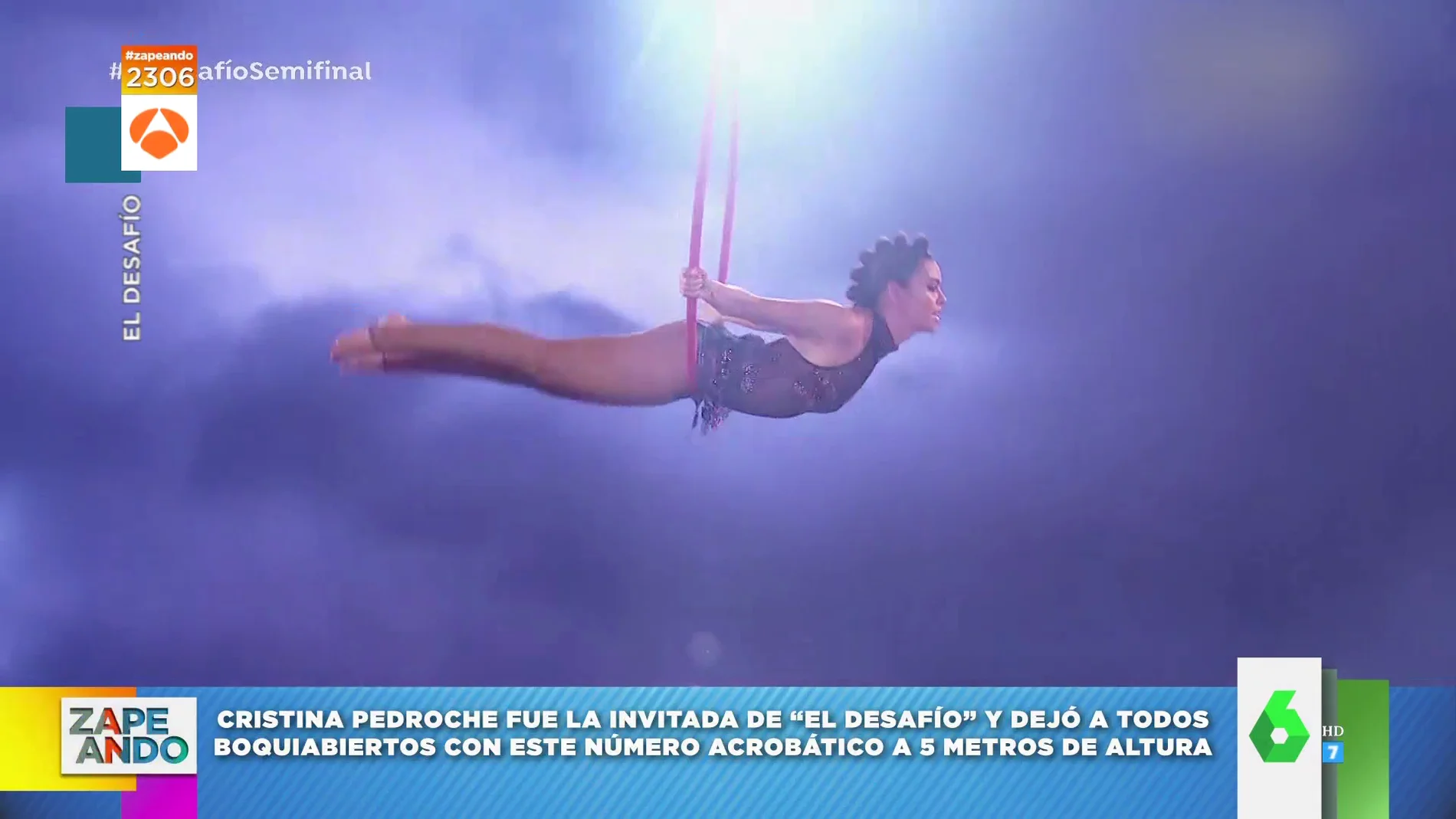 La impresionanteactuación de Cristina Pedroche a cinco metros de altura y sin seguridad en El Desafío