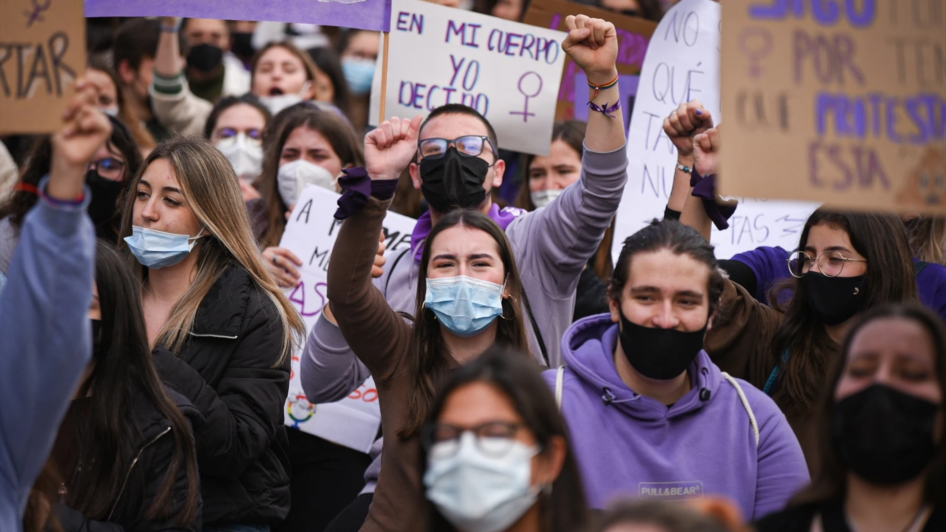 Manifestación durante el 8M. Imagen de archivo.