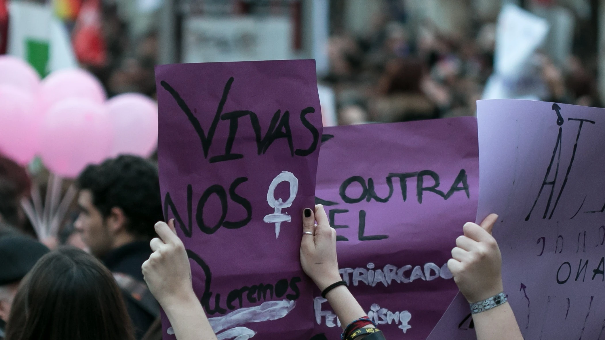 Imagen de archivo de una manifestación feminista con motivo del Día Internacional de la Mujer.