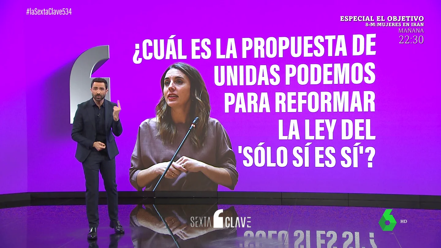 Las diez propuestas de Podemos para reformar la ley del 'solo sí es sí' de las que se desconocen los detalles Las diez propuestas de Podemos para reformar la ley del 'solo sí es sí' de las que se desconocen los detalles