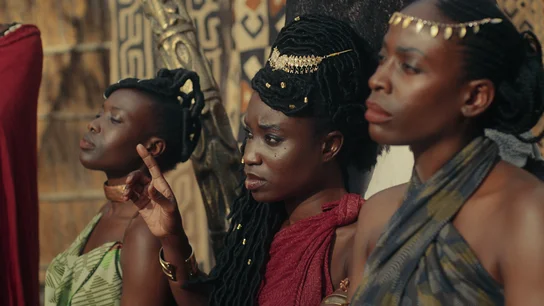 Chipo Kureya es Kambu, Adesuwa Oni es Njinga y Marilyn Nnadabe es Funji en 'Reinas de África'. Chipo Kureya es Kambu, Adesuwa Oni es Njinga y Marilyn Nnadabe es Funji en 'Reinas de África'.