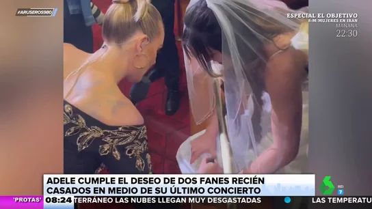 El bonito gesto de Adele en medio de un concierto con una pareja de recién casados El bonito gesto de Adele en medio de un concierto con una pareja de recién casados