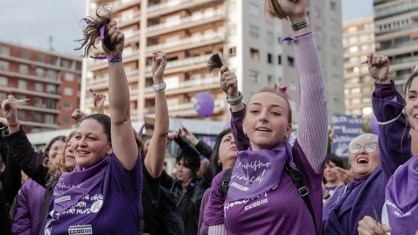 Imagen de la manifestación del 8M en Valencia Imagen de la manifestación del 8M en Valencia