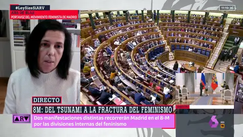 La portavoz del Movimiento Feminista de Madrid, sobre la división por la ley del 'sólo sí es sí': "Advertimos de que era un grave error"