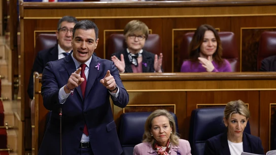 El presidente del Gobierno, Pedro Sánchez, interviene en la sesión de control al Ejecutivo El presidente del Gobierno, Pedro Sánchez, interviene en la sesión de control al Ejecutivo