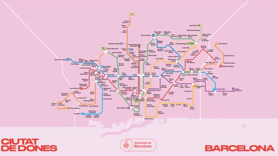 'Ciutat de Dones', el mapa del Metro de Barcelona para el 8 de marzo 'Ciutat de Dones', el mapa del Metro de Barcelona para el 8 de marzo