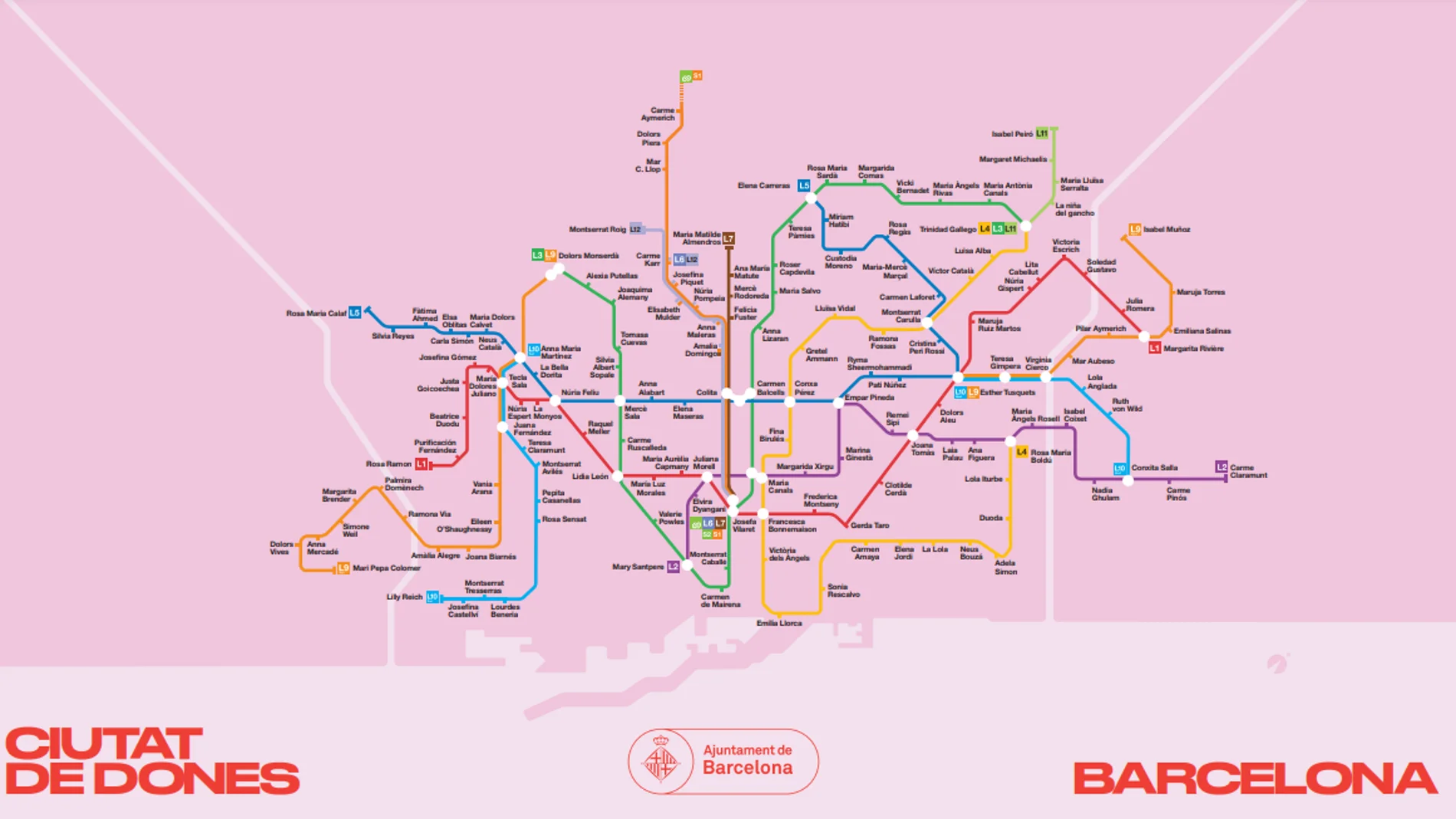 &#39;Ciutat de Dones&#39;, el mapa del Metro de Barcelona para el 8 de marzo
