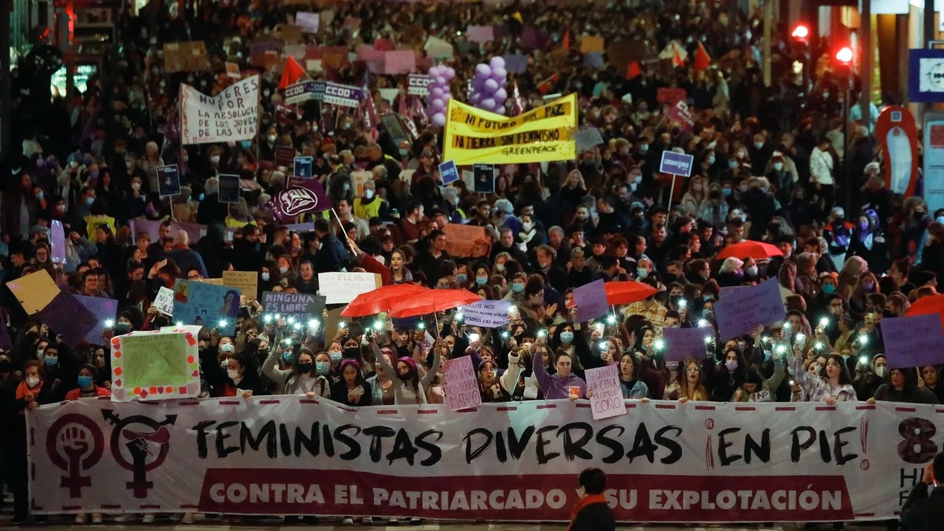 Manifestación 8-M por el día de la mujer en Murcia