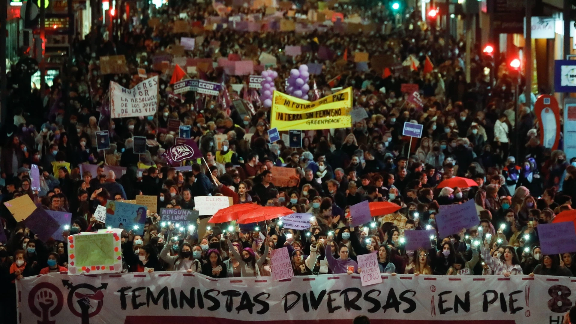 Manifestación 8-M por el día de la mujer en Murcia