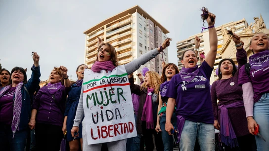 Imagen de la movilización feminista convocada en Valencia. Imagen de la movilización feminista convocada en Valencia.