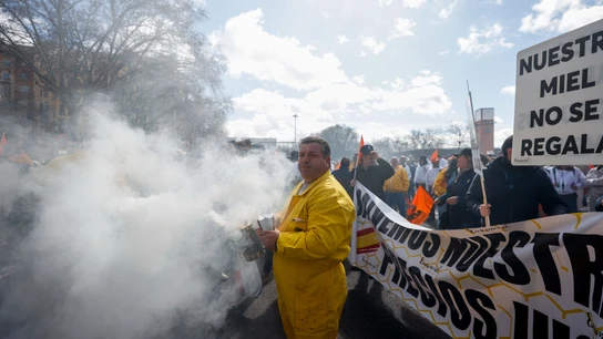 Los apicultores españoles se concentran para pedir auxilio por la crisis que atraviesa el sector, convocados por las organizaciones Asaja, COAG y UPA, este jueves ante el Ministerio de Agricultura, Pesca y Alimentación, en Madrid. Los apicultores españoles se concentran para pedir auxilio por la crisis que atraviesa el sector, convocados por las organizaciones Asaja, COAG y UPA, este jueves ante el Ministerio de Agricultura, Pesca y Alimentación, en Madrid.
