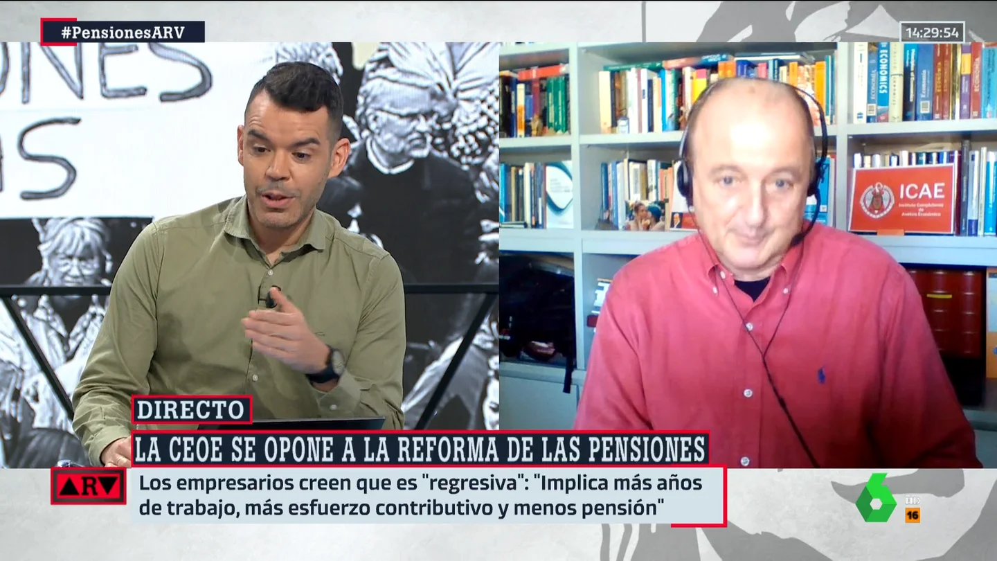 El encontronazo entre José María Camarero y Miguel Sebastián por las pensiones: "Que se diga que quieren recortarlas" El encontronazo entre José María Camarero y Miguel Sebastián por las pensiones: "Que se diga que quieren recortarlas"
