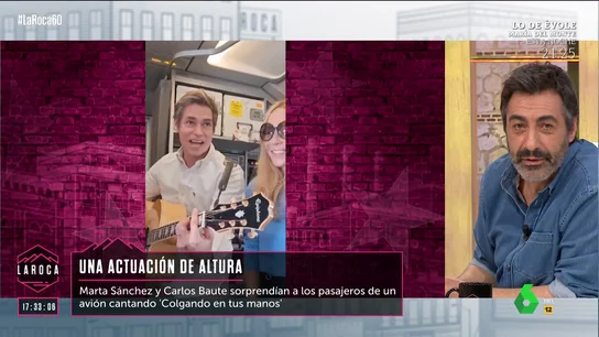 La reacción de Juan del Val al ver cantando a Calos Baute y Marta Sánchez en un avión: "Se hace largo el vídeo" La reacción de Juan del Val al ver cantando a Calos Baute y Marta Sánchez en un avión: "Se hace largo el vídeo"
