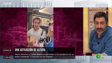 La reacción de Juan del Val al ver cantando a Calos Baute y Marta Sánchez en un avión: "Se hace largo el vídeo"