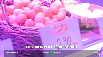 Precio de huevos en un mercado