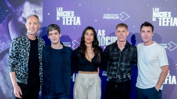 Miguel del Arco, Marcos Ruiz, Carolina Yuste, Patrick Criado y Miquel Fernández, en el Festival de Málaga.