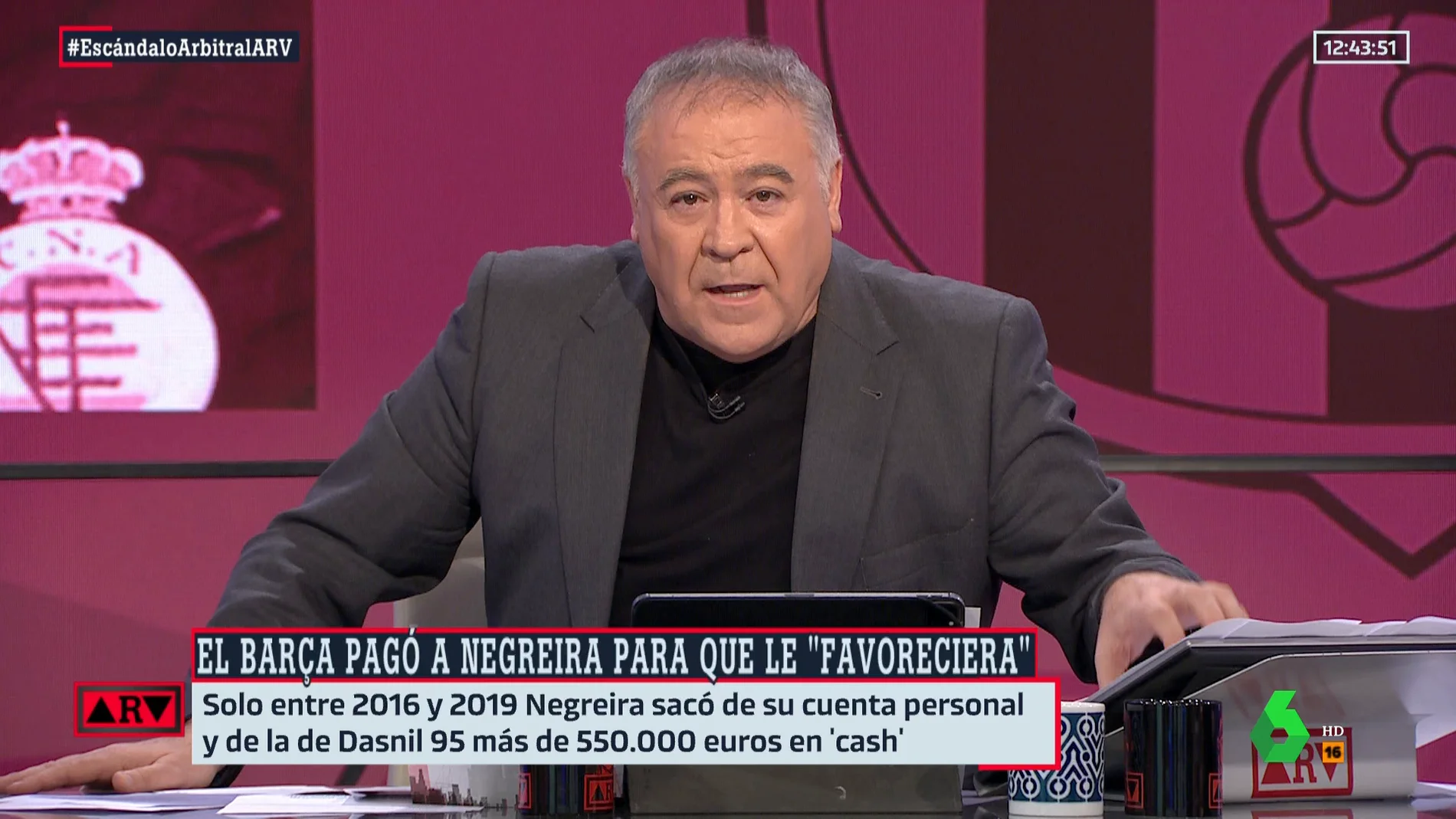  Ferreras, tajante sobre el 'caso Negreira': "Se están riendo de los socios del Barça"