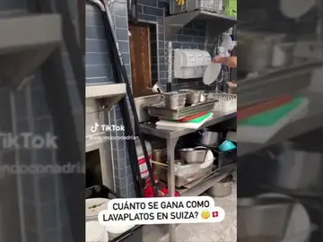 Una joven se hace viral en Tiktok al contar cuánto le pagan en Suiza por lavar platos
