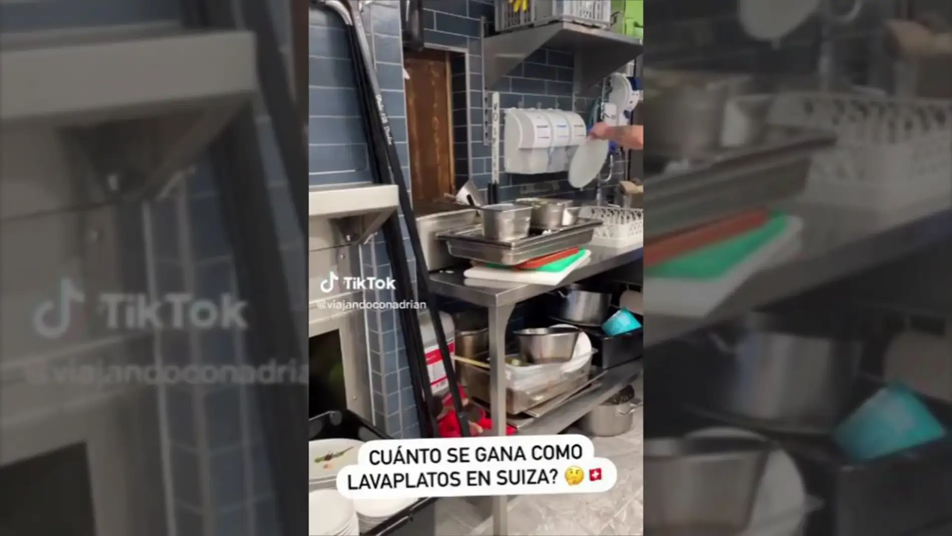Una joven se hace viral en Tiktok al contar cuánto le pagan en Suiza por lavar platos