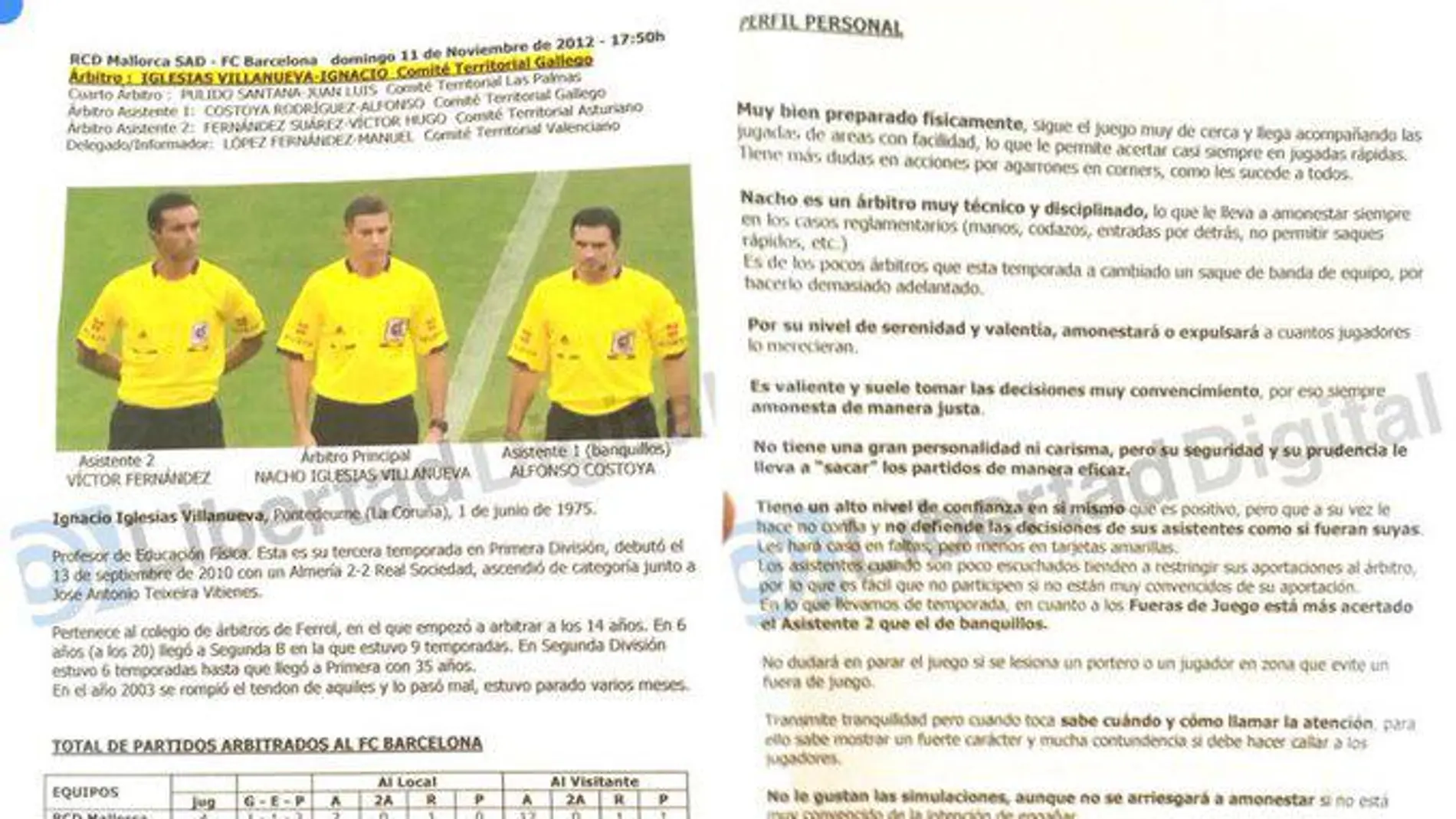 Los informes arbitrales de Negreira al Barça