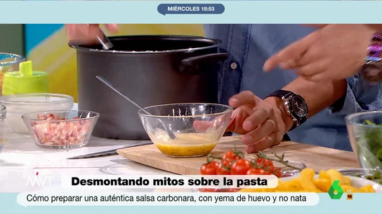 Cómo preparar una auténtica salsa carbonara: con yema de huevo (y sin nata) Cómo preparar una auténtica salsa carbonara: con yema de huevo (y sin nata)