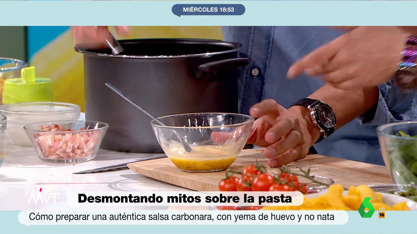 Cómo preparar una auténtica salsa carbonara: con yema de huevo (y sin nata) Cómo preparar una auténtica salsa carbonara: con yema de huevo (y sin nata)