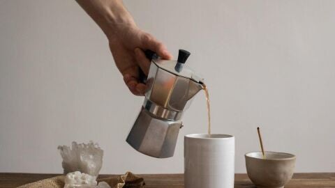 Imagen de archivo de una cafetera italiana