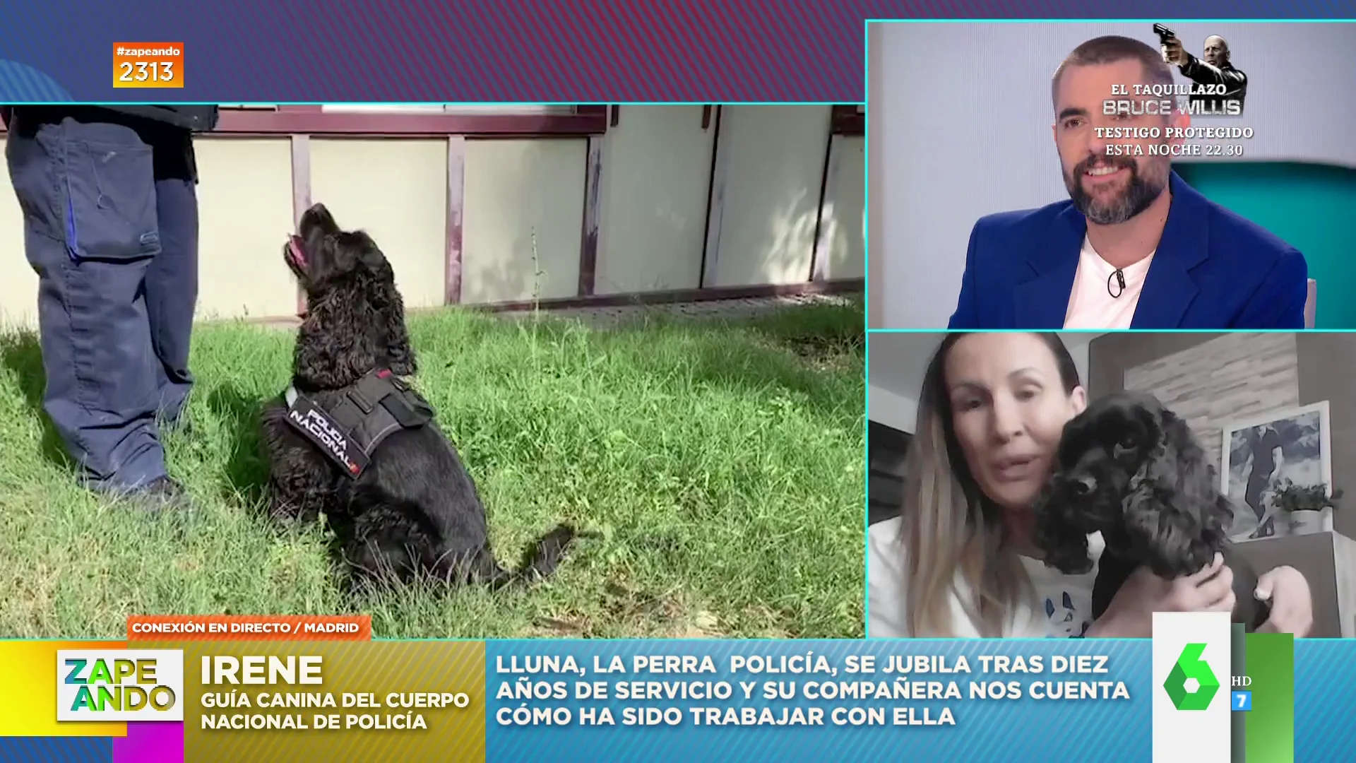 Irene explica cómo es trabajar sin Lluna, la perra policía jubilada: "La sigo llevando al trabajo"