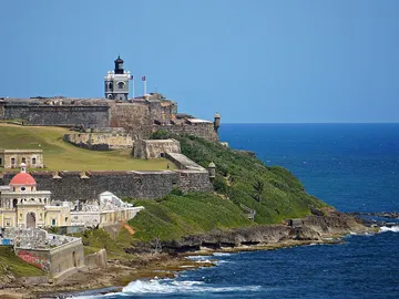 Castillo San Felipe del Morro de San Juan de Puerto Rico: sirvió de instalación militar para las dos guerras mundiales Castillo San Felipe del Morro de San Juan de Puerto Rico: sirvió de instalación militar para las dos guerras mundiales