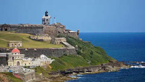 Castillo San Felipe del Morro de San Juan de Puerto Rico: sirvió de instalación militar para las dos guerras mundiales Castillo San Felipe del Morro de San Juan de Puerto Rico: sirvió de instalación militar para las dos guerras mundiales