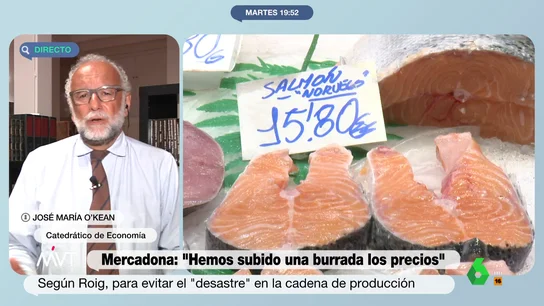El economista José María O'Kean, en Más Vale Tarde. ¿Qué debe hacer el Gobierno ante la subida de precios? El economista José María O'Kean responde